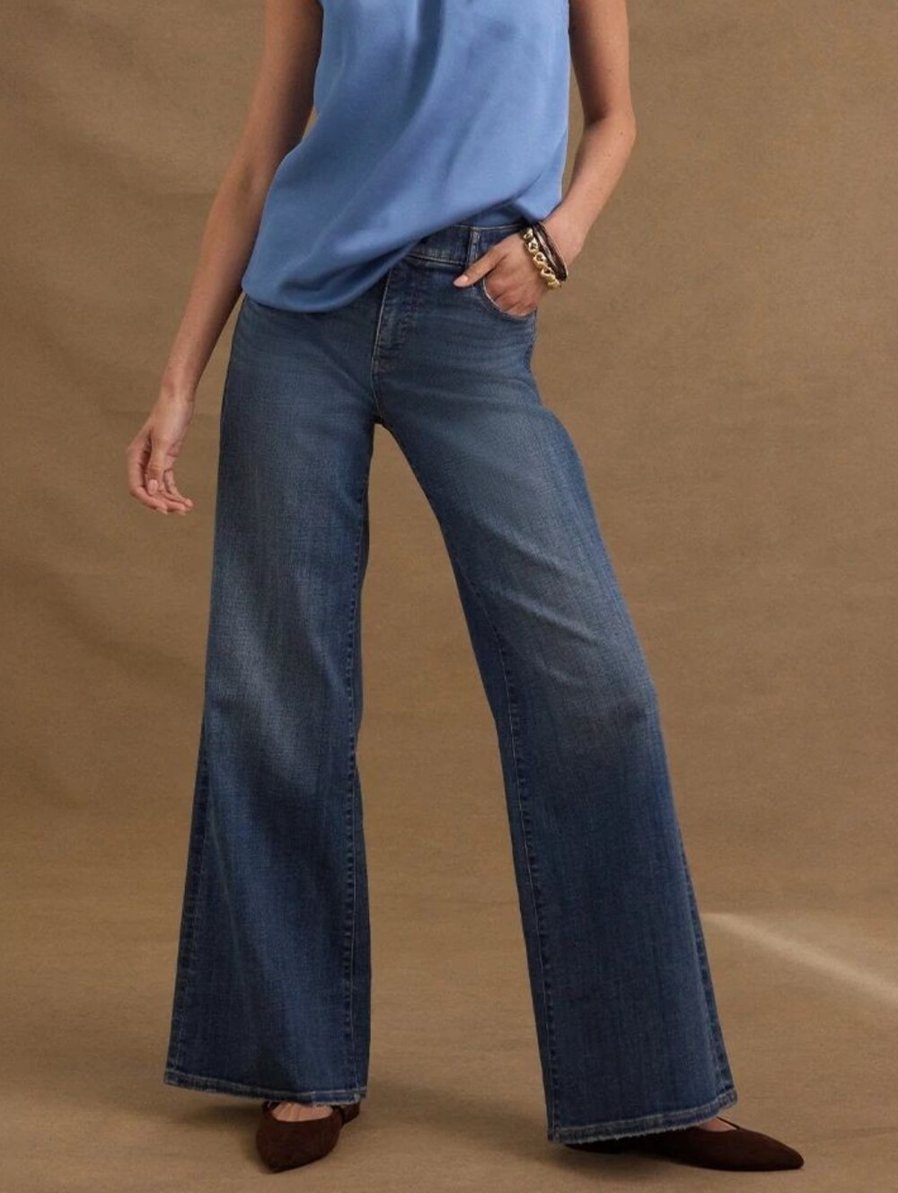 White House Black Market Blue Wide-Leg Denim Jeans